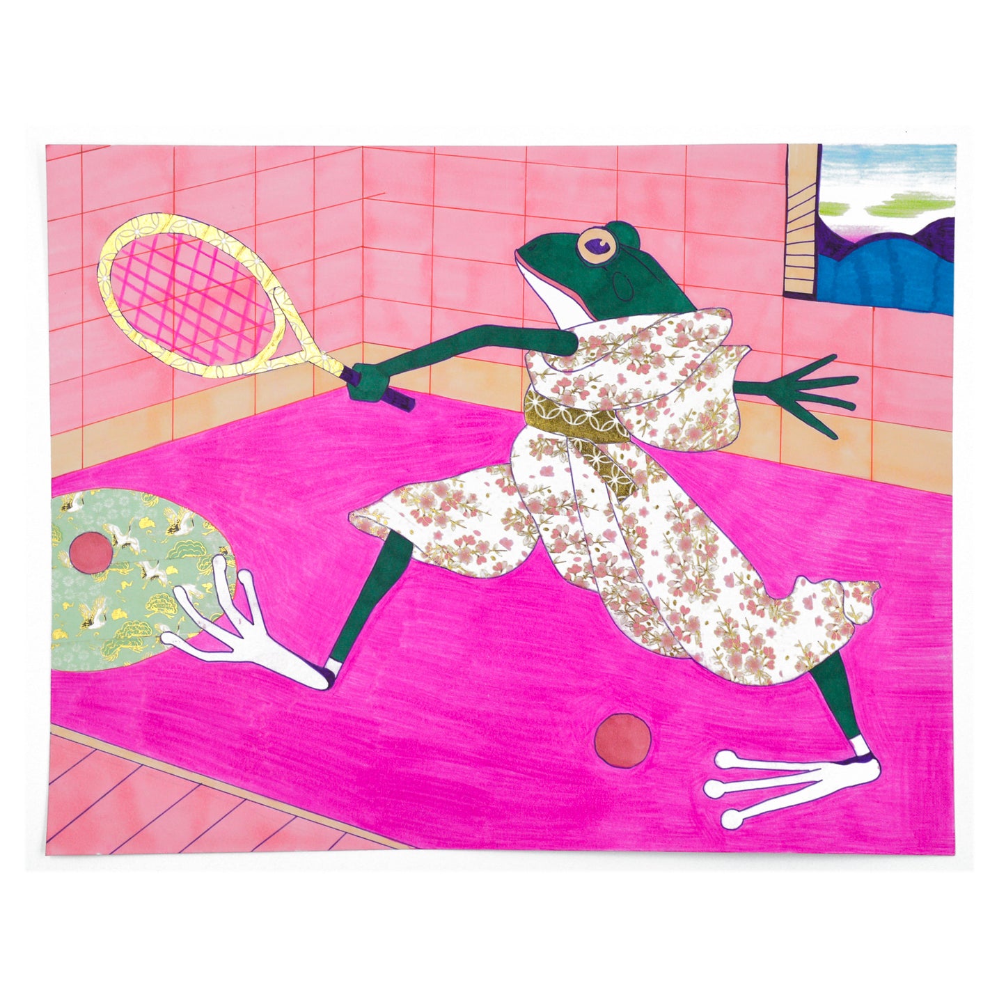 Froggie Playing Tennis