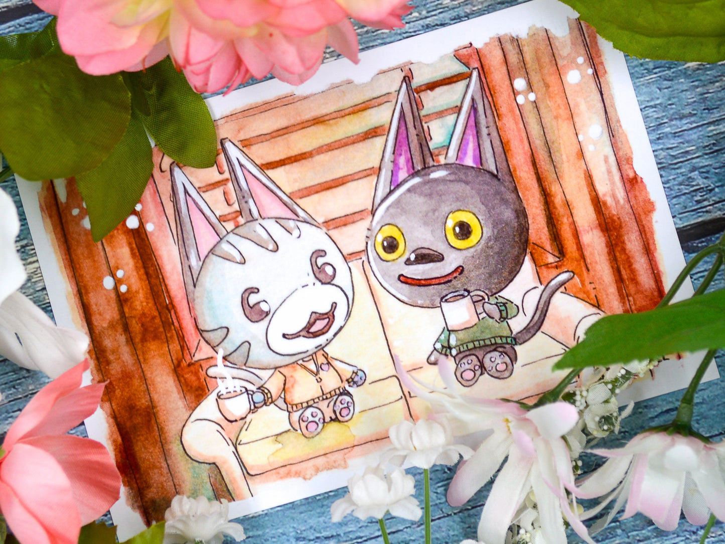 Animal Crossing Art | Lolly and Kiki | Watercolor Fan Art Print