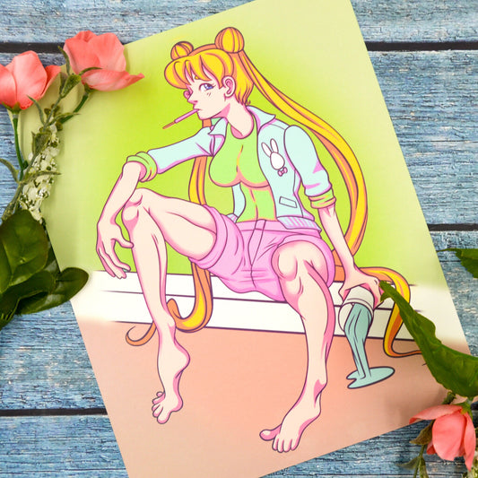 Sailor Moon Art | Casual Sailor Moon | Digital Art Print